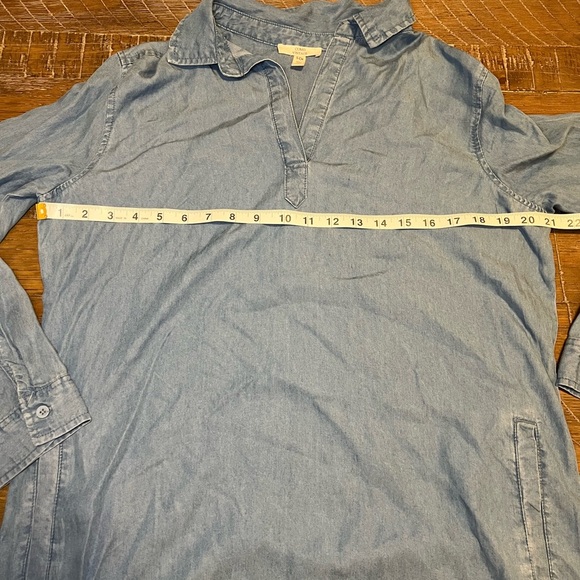 Como Vintage Denim Blue Long Sleeve Shirt Dress - Picture 10 of 11